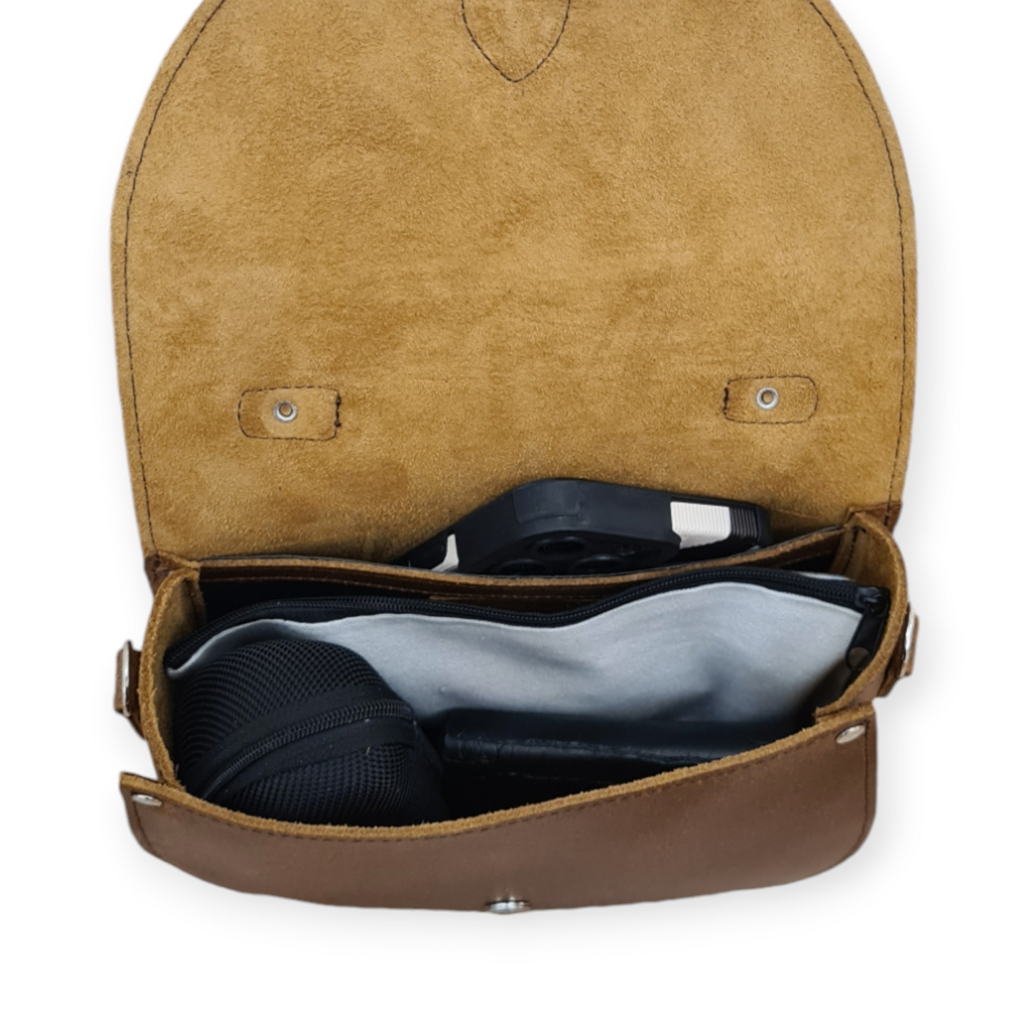 Handmade Tannery Leather Saddle Bag in Tan