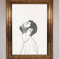 The Man in the Morning, Line Art Framed Print