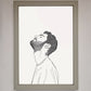 The Man in the Morning, Line Art Framed Print