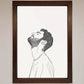 The Man in the Morning, Line Art Framed Print