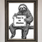 Time is an Illusion Sloth Black Framed Poster