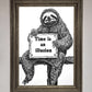 Time is an Illusion Sloth Black Framed Poster