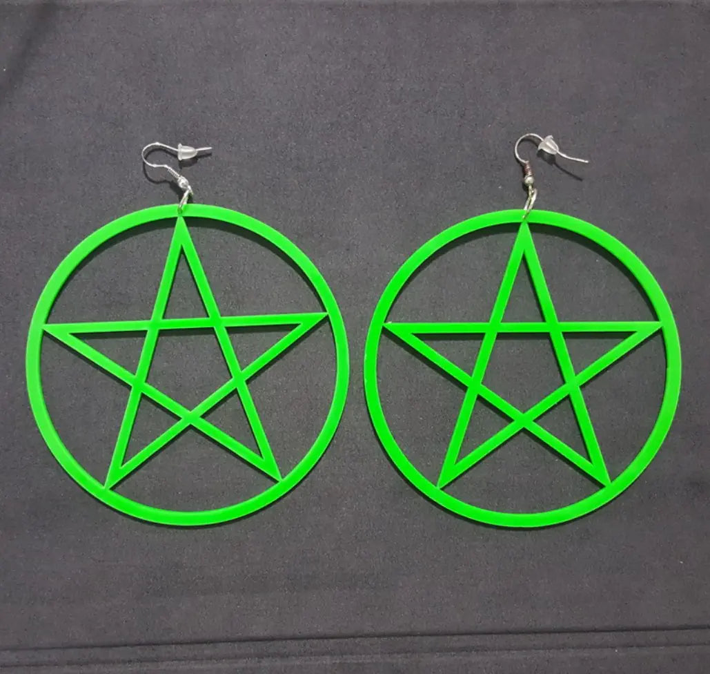 Acrylic Star Shape Earrings, Oversized Trendy Design