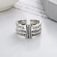 925 Sterling Silver Vintage 'Until Death' Motif Open Ring