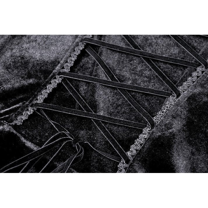 Dark in Love Onyx Romantic Gothic Velvet Lace Princess Gown