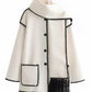 Vireous Faux Cashmere Splice Overcoat with Scarf, Multi Colours