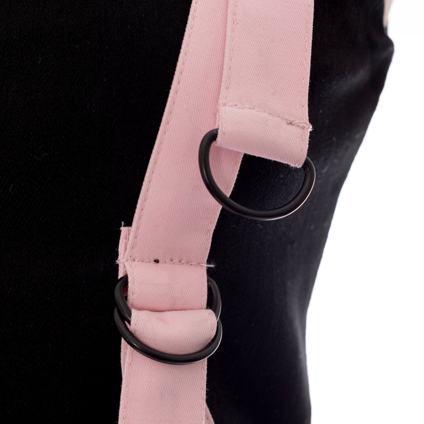 Chemical Black Veil and Void Harness Crop Top in Black & Pink