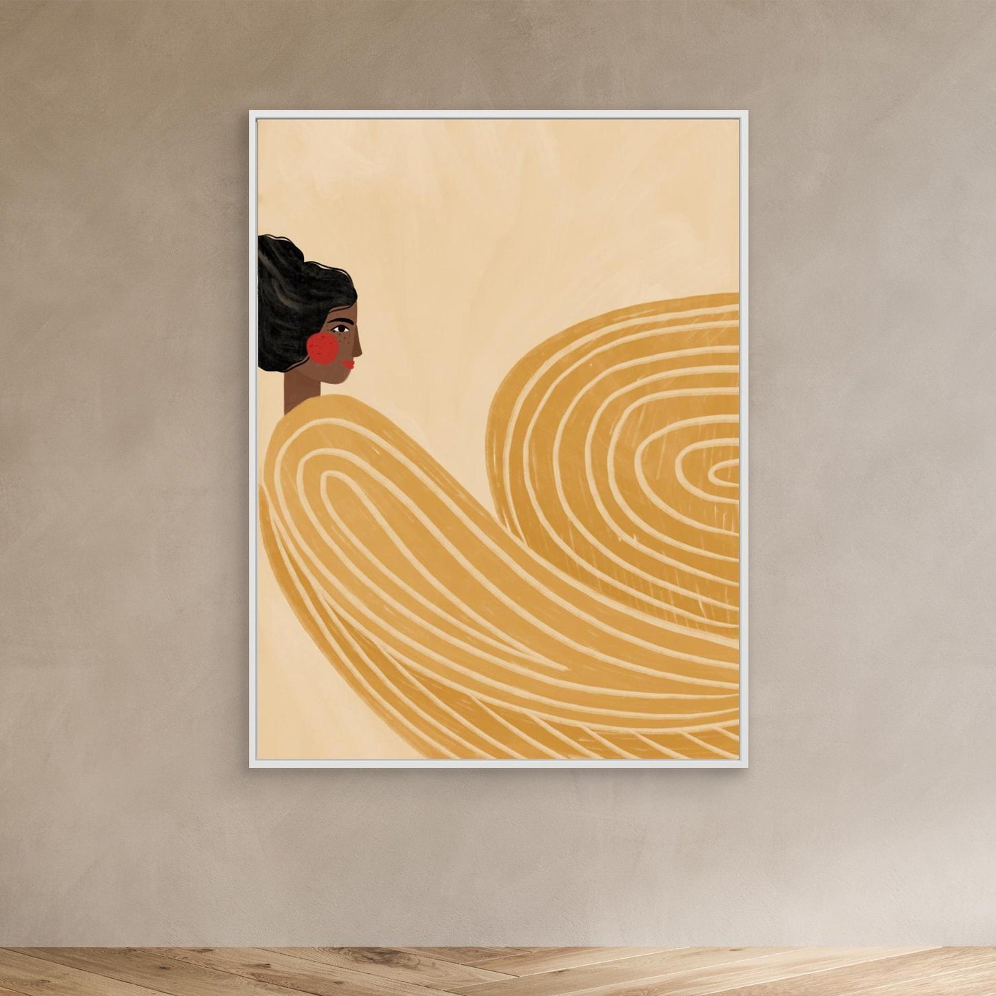 The Woman With the Yellow Stripes by Bea Müller, Canvas Art Print