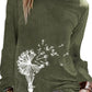 Women's Dandelion Design Nature Lover Long Sleeve T-Shirt