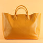 Vireous Genuine Cowhide Leather Oversize Tote Bag