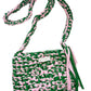 Green and Pink Crochet Bag, Handmade with T-Shirt Yarn