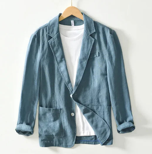 Vireous Men's Classic Luxury Linen Suit Jacket, Multi Colours