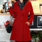 Button Lapel Cashmere Women's Long Coat, Multi Colours