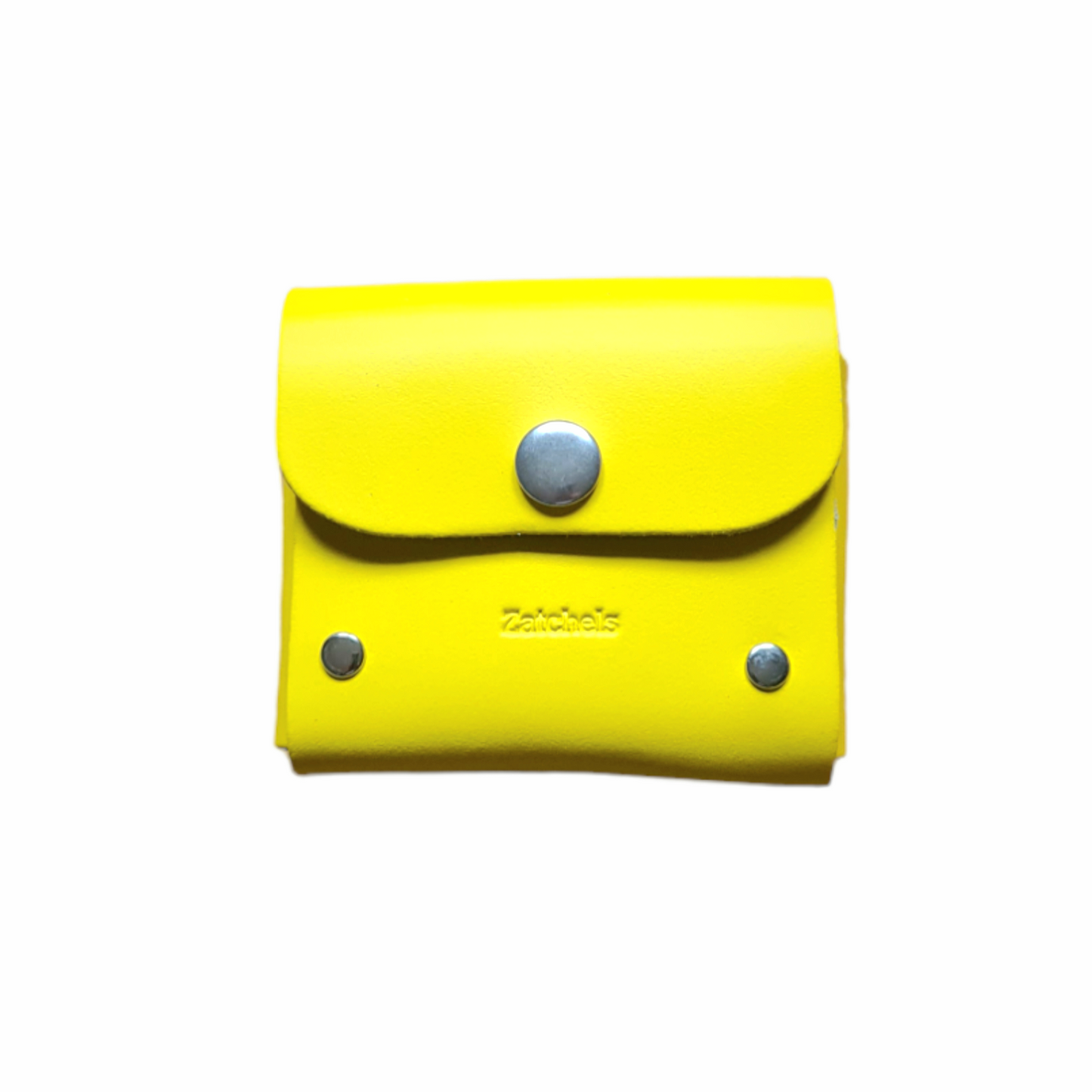 Handmade Leather Simple Coin Purse in Daffodil Yellow