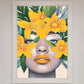 Yellow Flowers Head Framed Poster