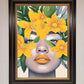 Yellow Flowers Head Framed Poster