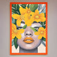 Yellow Flowers Head Framed Poster