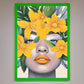 Yellow Flowers Head Framed Poster