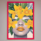 Yellow Flowers Head Framed Poster