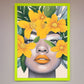 Yellow Flowers Head Framed Poster