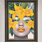 Yellow Flowers Head Framed Poster