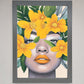 Yellow Flowers Head Framed Poster