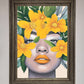 Yellow Flowers Head Framed Poster