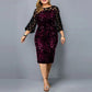 Vireous Elegant Sequin Long Flowing Sleeve Party Dress
