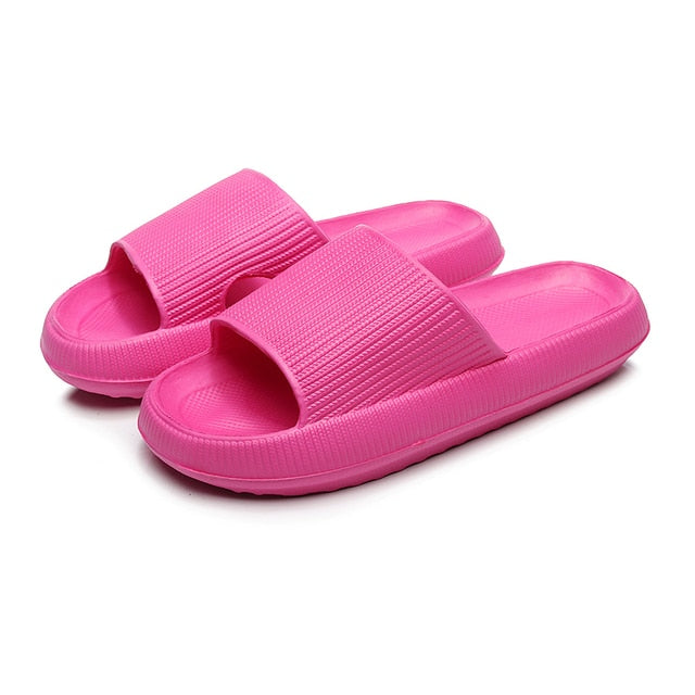 Vireous Block Colour Unisex Beach Thick Flexi Slippers