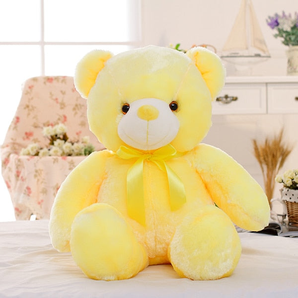 50cm Creative Light Up LED Ours en peluche Animaux en peluche Jouet coloré Glowing Cadeau de Noël pour les enfants Oreiller