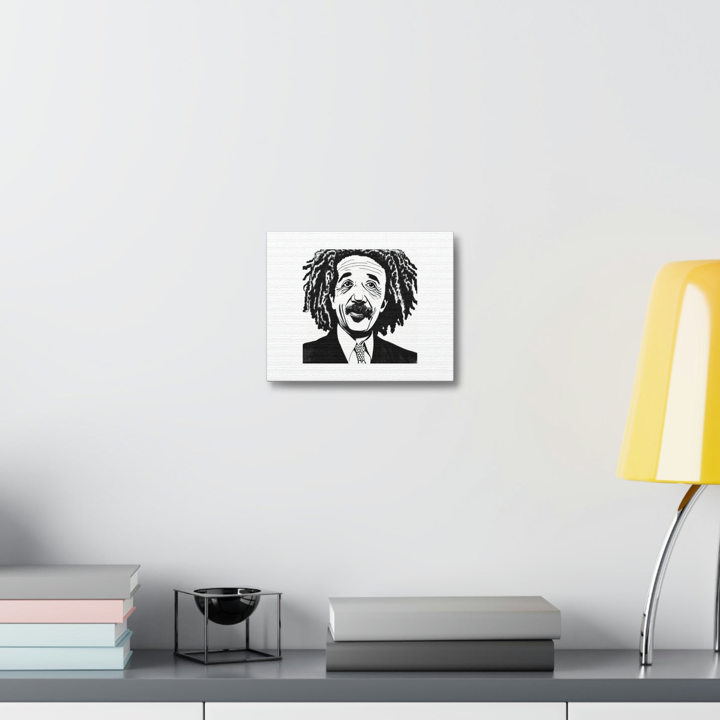 Albert Einstein With Bob Marley Hairstyle Digital Art 'Designed by AI' on Canvas