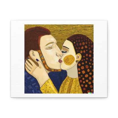 The Kiss by Gustav Klimt for the 21st Century digital art 'Designed by AI' on Canvas