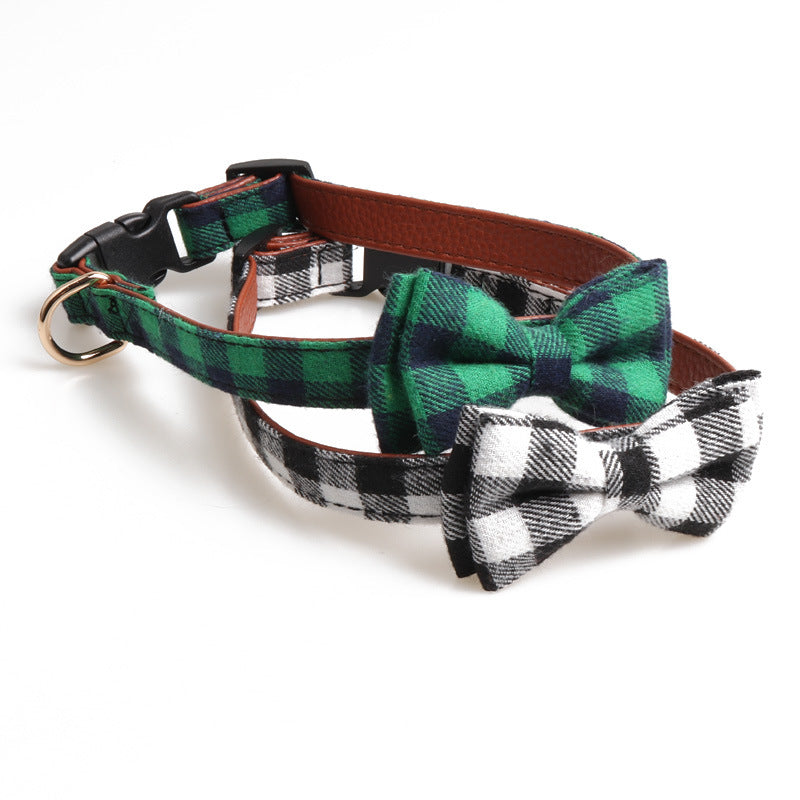 Plaid Pet Dog Bowtie