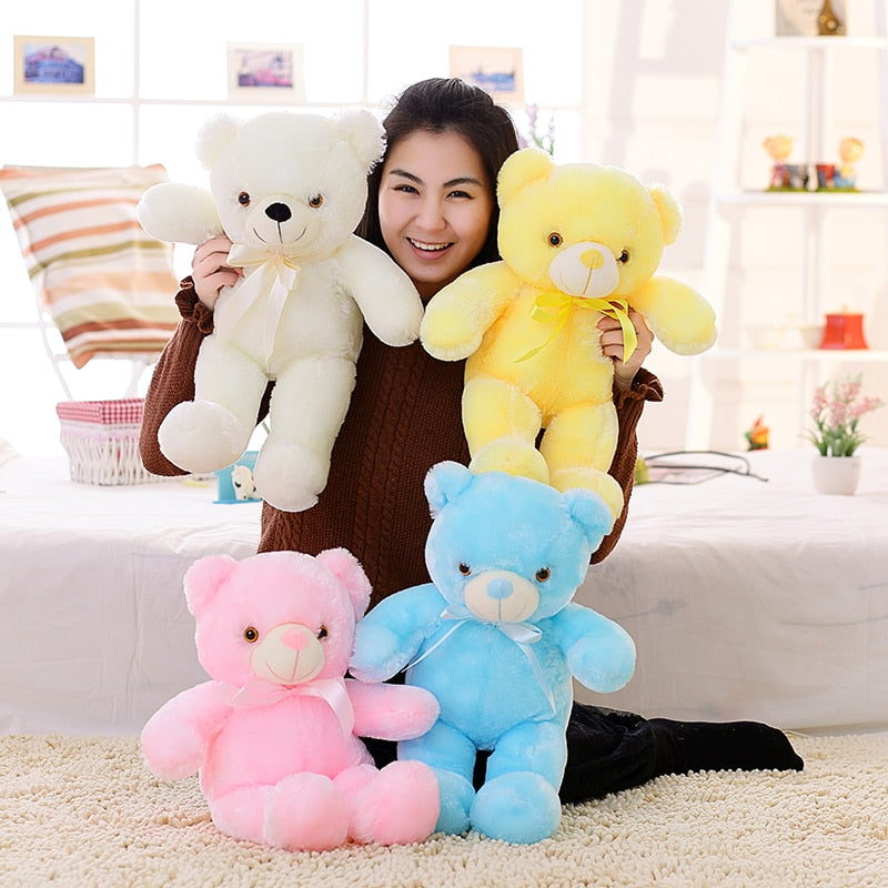 50cm Creative Light Up LED Ours en peluche Animaux en peluche Jouet coloré Glowing Cadeau de Noël pour les enfants Oreiller