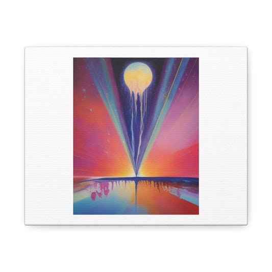 Psychedelic Sunrise on Planet Earth digital art 'Designed by AI' on Satin Canvas