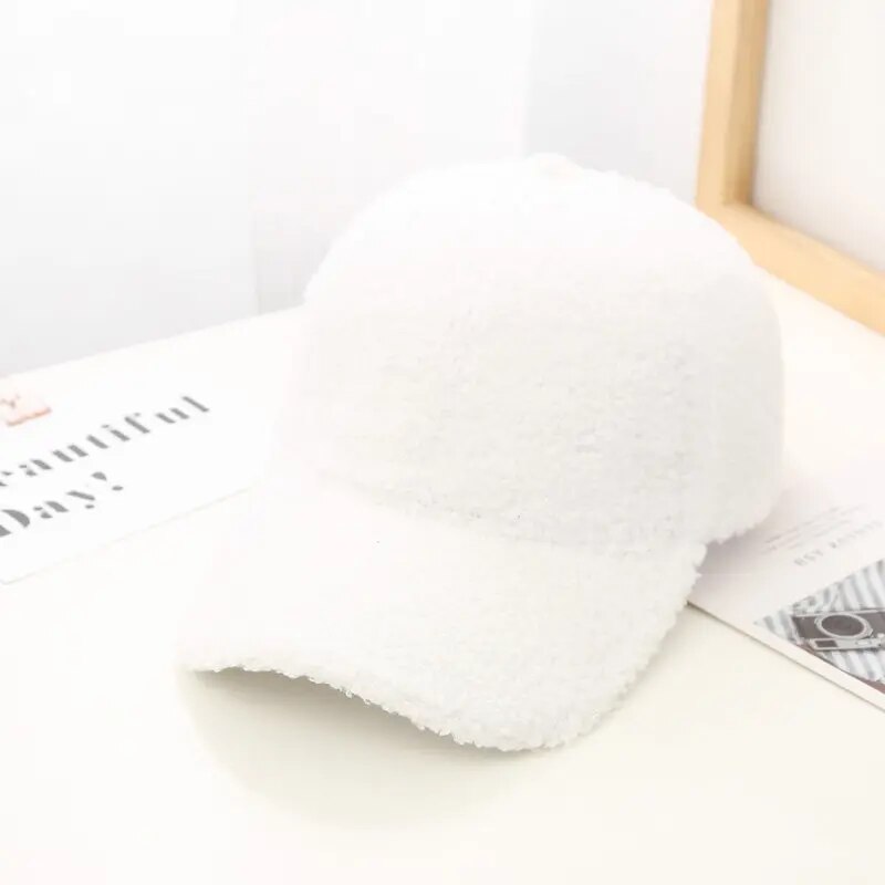 Spring-Autumn-Winter Fluffy Baseball Cap