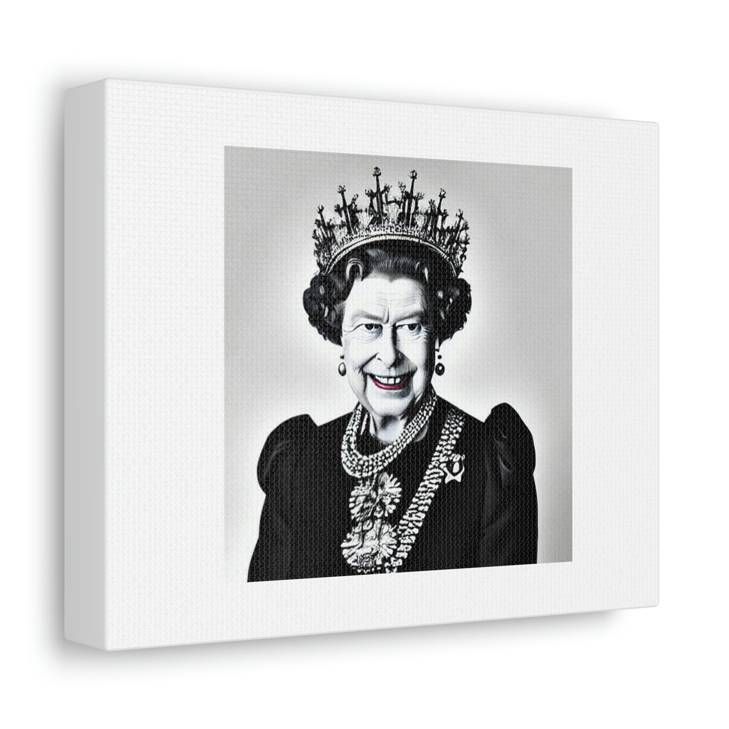 Queen Elizabeth Digital Art 'Designed by AI' on Satin Canvas, Stretched