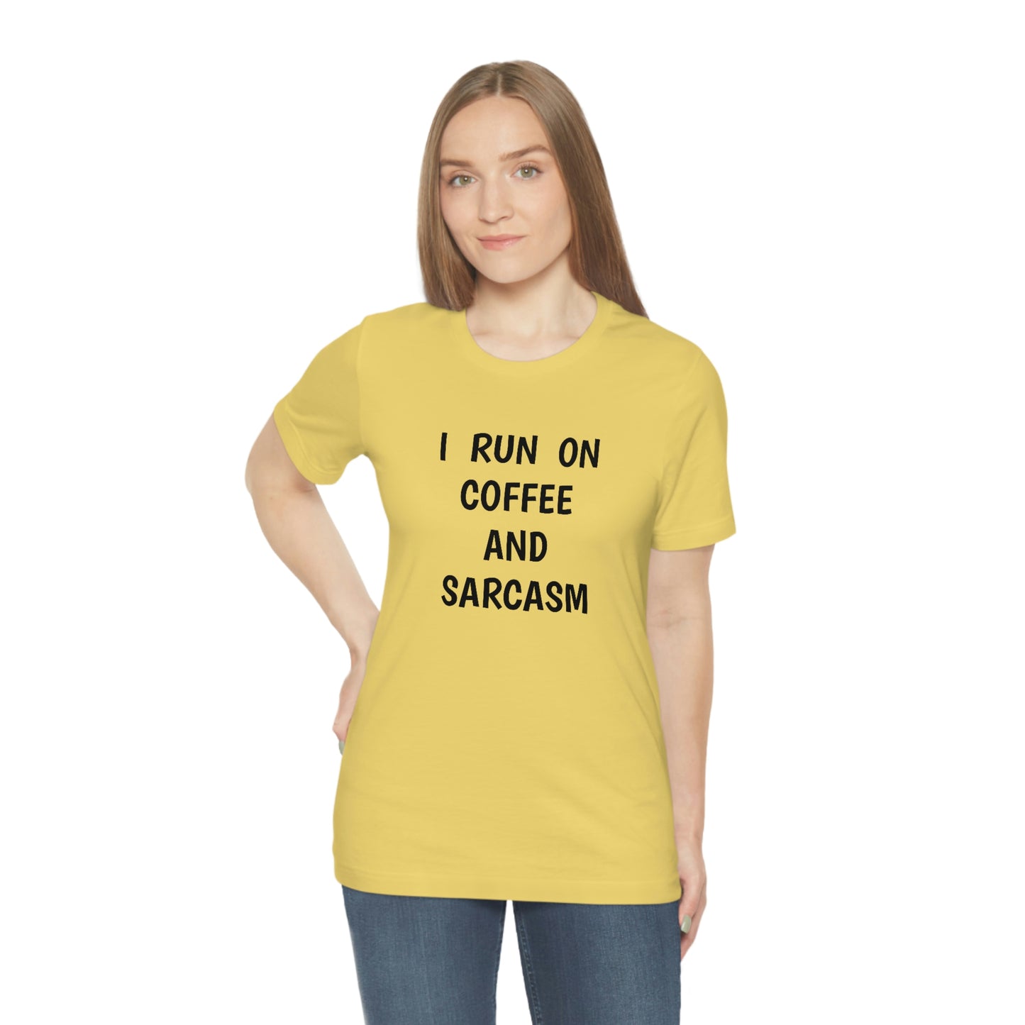 Je cours sur le café et le sarcasme Jersey T-shirt à manches courtes drôle