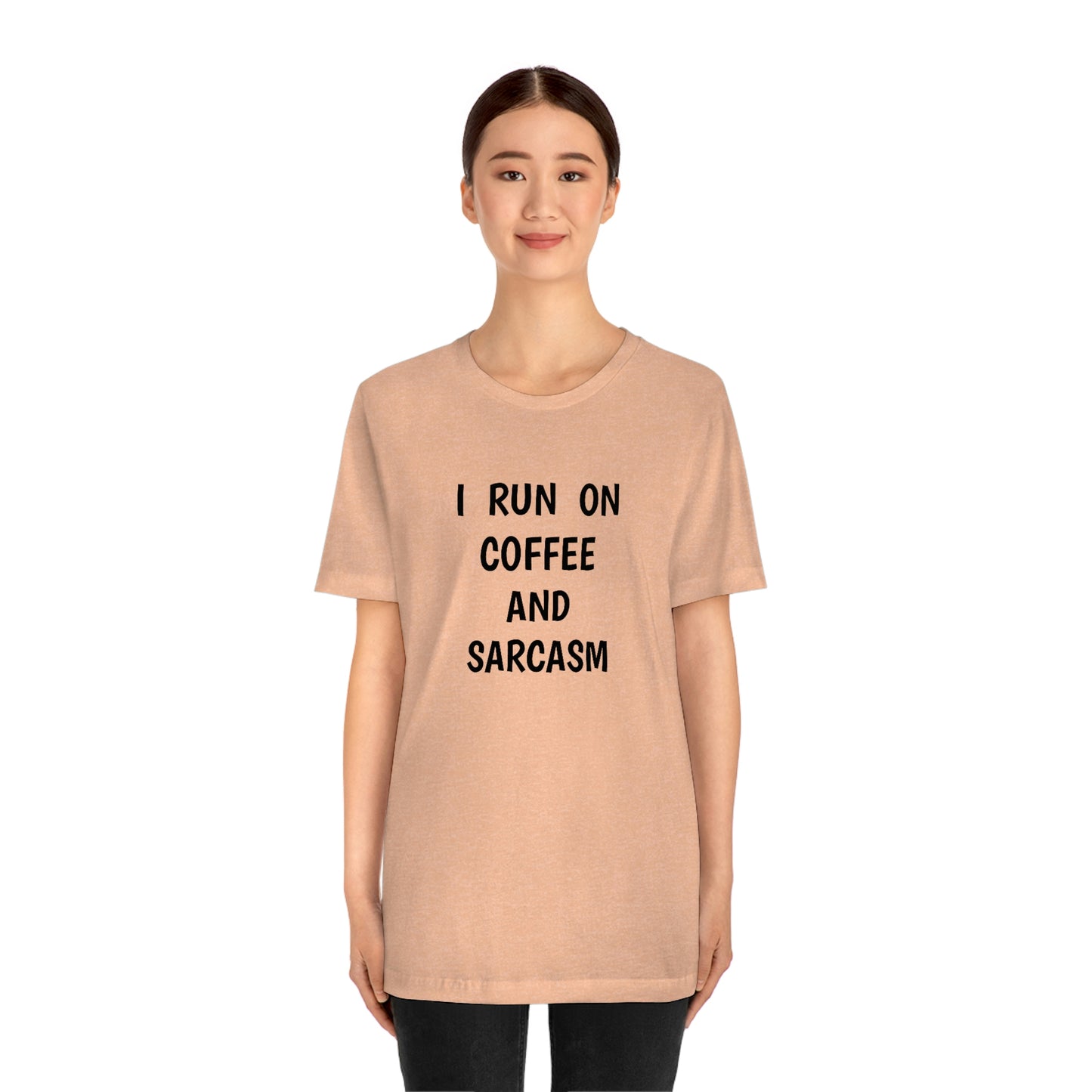 Je cours sur le café et le sarcasme Jersey T-shirt à manches courtes drôle