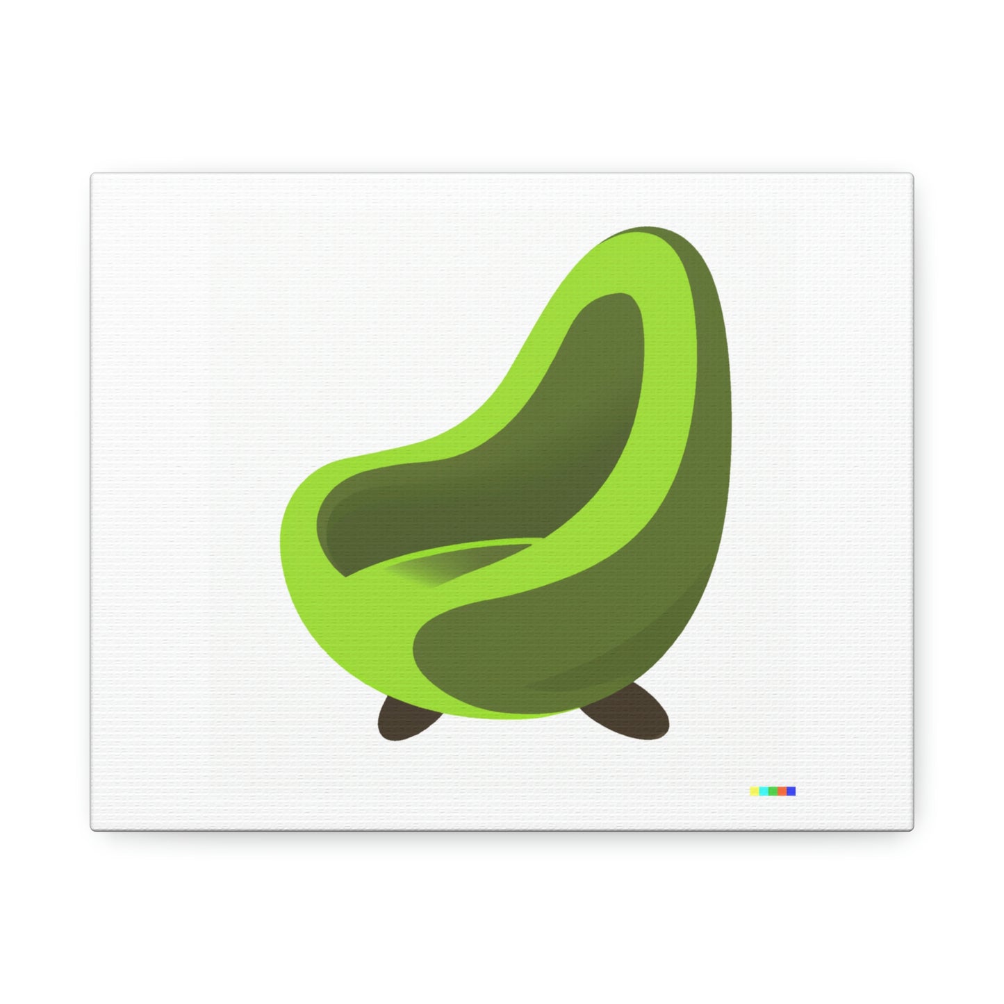 Armchair In The Shape Of An Avocado Digital Art 'Designed by AI' on Satin Canvas