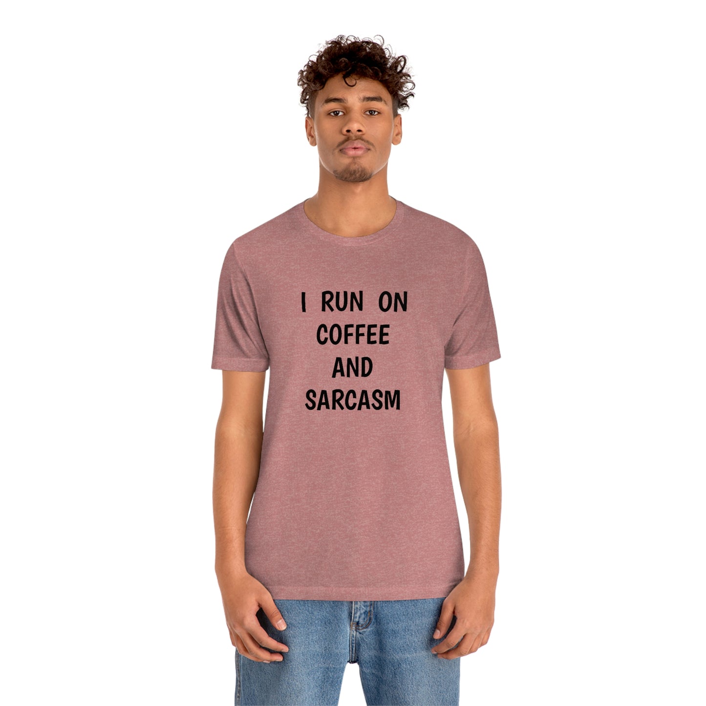 Je cours sur le café et le sarcasme Jersey T-shirt à manches courtes drôle