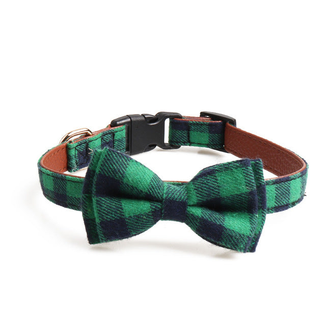 Plaid Pet Dog Bowtie