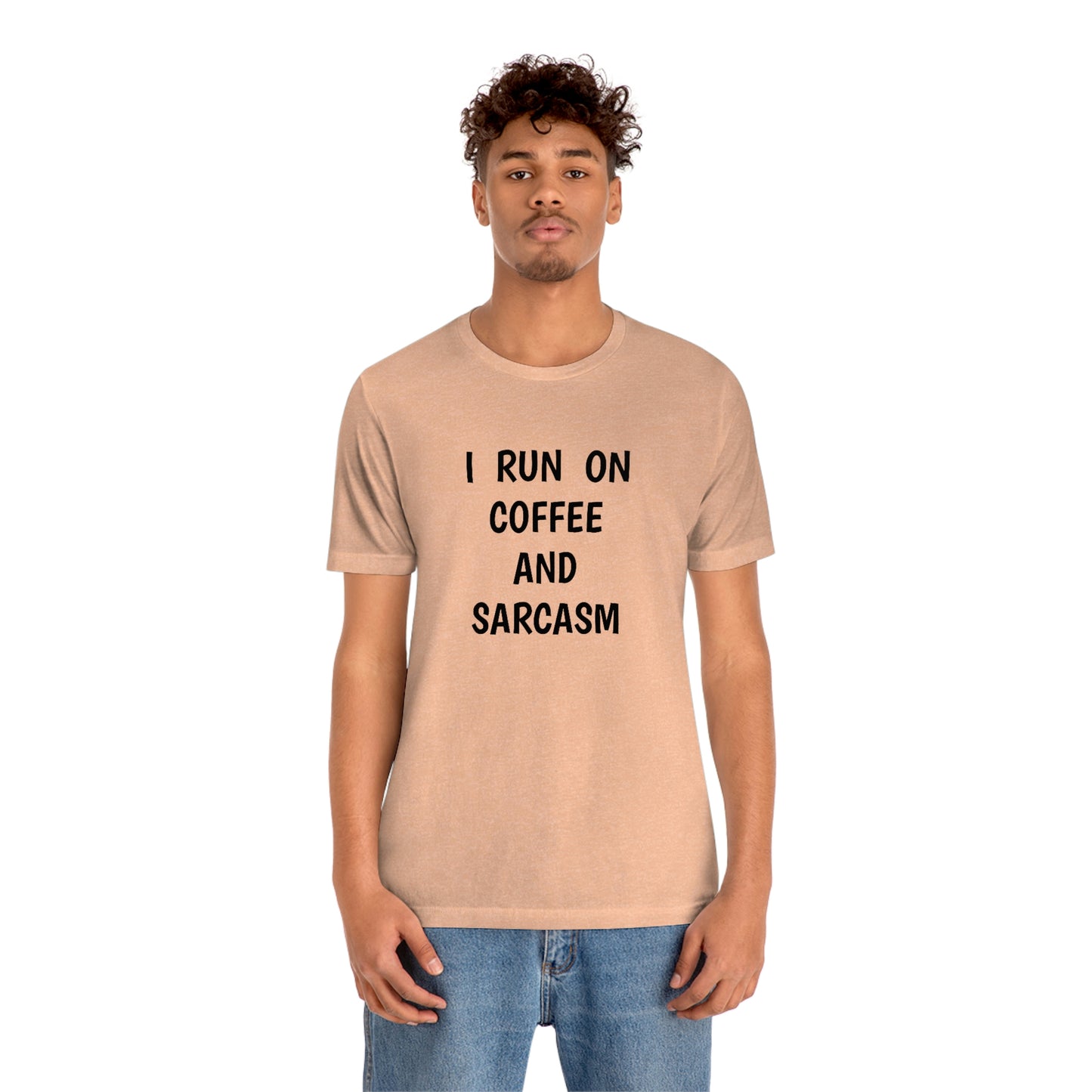 Je cours sur le café et le sarcasme Jersey T-shirt à manches courtes drôle