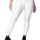 Create Your Own Design All-Over Print Crossover Leggings with Pockets White