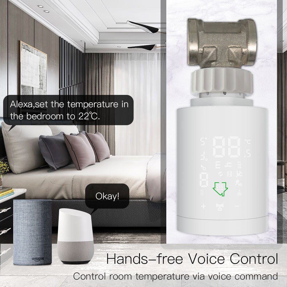 Moes ZigBee 3.0 Smart Radiator Bundle Actuator Programmable Thermostatic Radiator Valve Temperature Controller Voice Control via Alexa Google Home