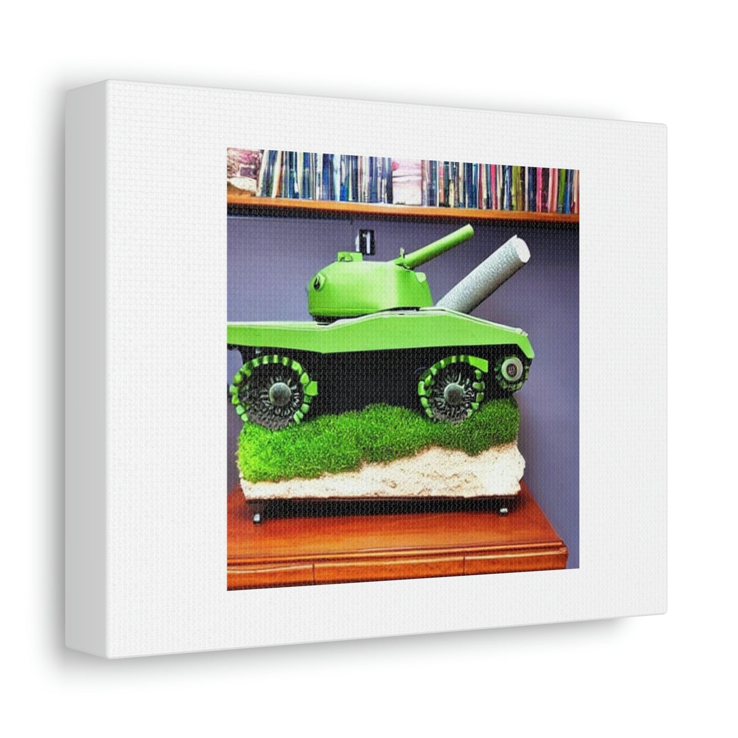 Future Tank Digital Art 'Designed by AI' on Satin Canvas, Stretched