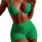 Vireous High Waist Textured Bold Colour Bikini Set