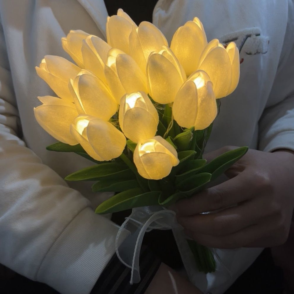 Lampe de table LED bouquet de tulipes