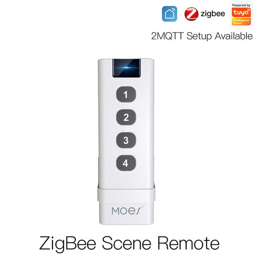Moes Tuya Smart Life ZigBee Smart Home Wireless Switch 4 Gangs Remote Tuya Zigbee Hub Required No Limit to Control Home Device