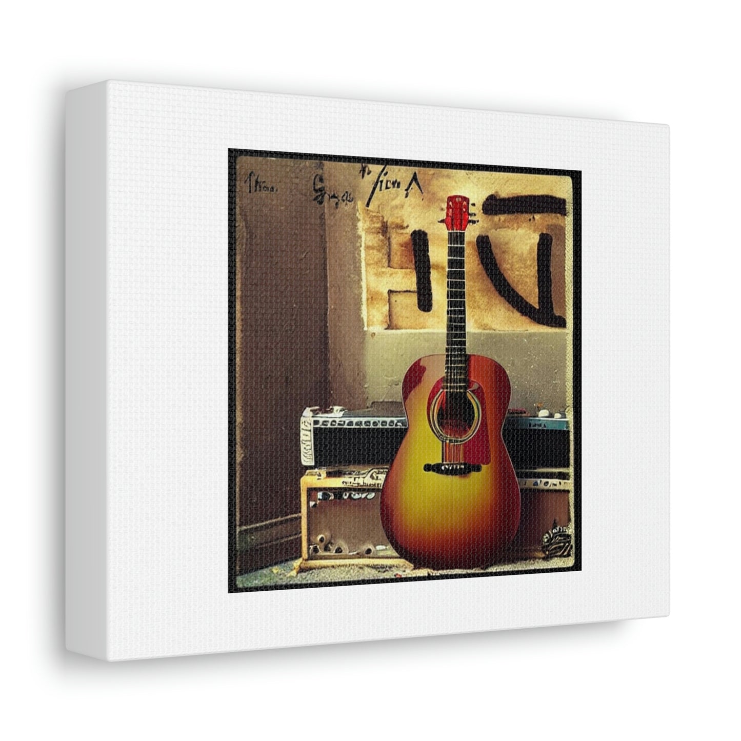 Guitar The God Of The Air Digital Art 'Designed by AI' on Satin Canvas